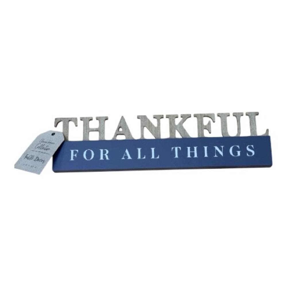Thankful for All Things Wooden Table Sign | Farmhouse Home Decor | New with Tag